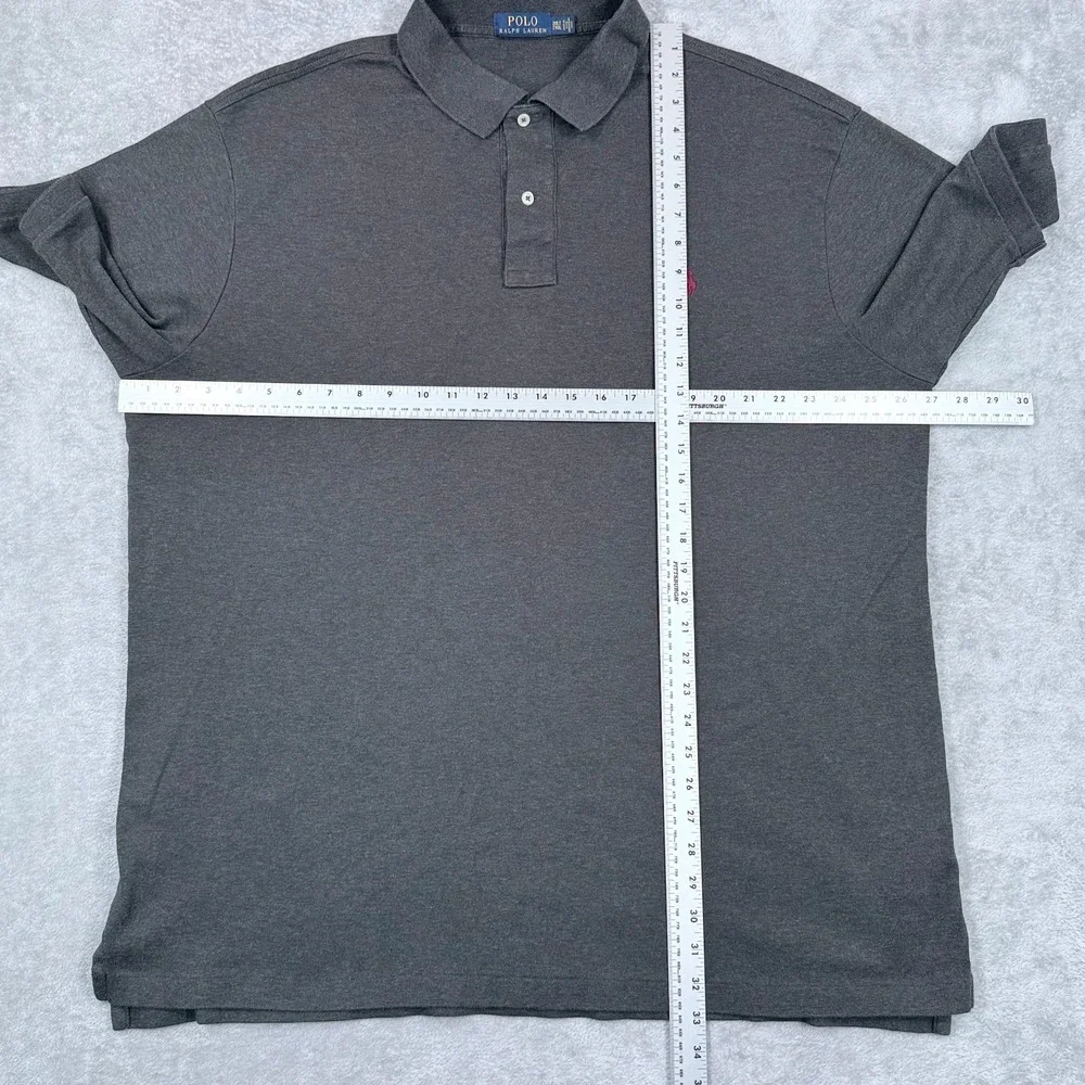Polo Ralph Lauren Polo Shirt Men 2XLT Gray Jersey Knit Cotton Golf Soft 2XL Tall